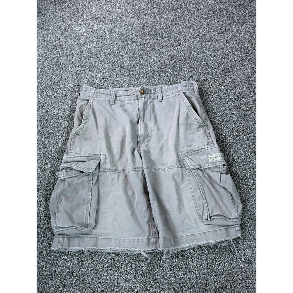 Vintage Y2K Polo Jeans Company Ralph Lauren Cargo Shorts Size 32 Gray